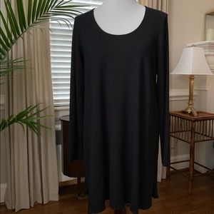 Eileen Fisher Black Long Tunic Scoop Neck Size L/G